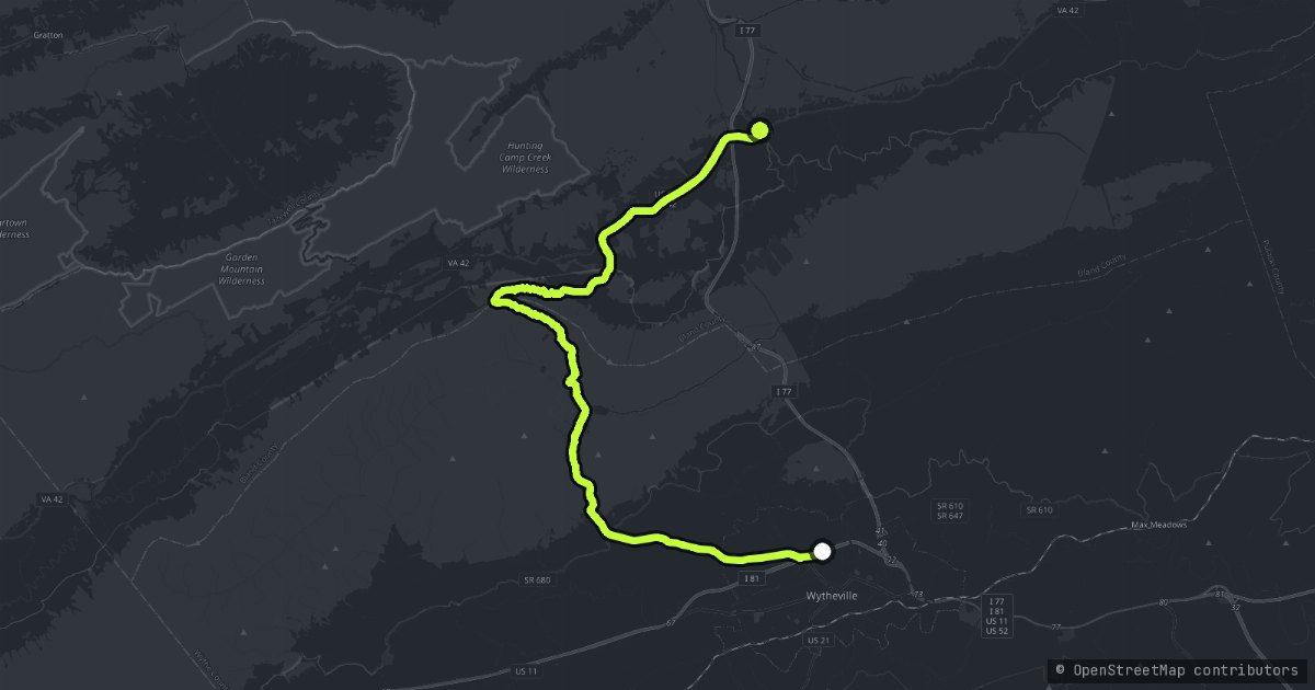 The Big Walker Mountain Scenic Byway map