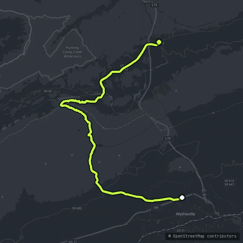 The Big Walker Mountain Scenic Byway map