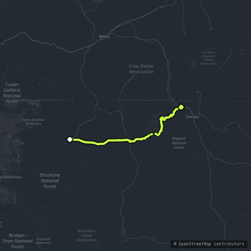 The Bighorn Scenic Byway & Medicine Wheel Passage map