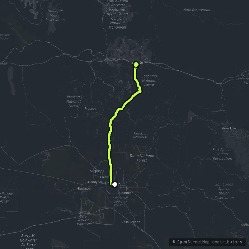 The Black Canyon Highway map