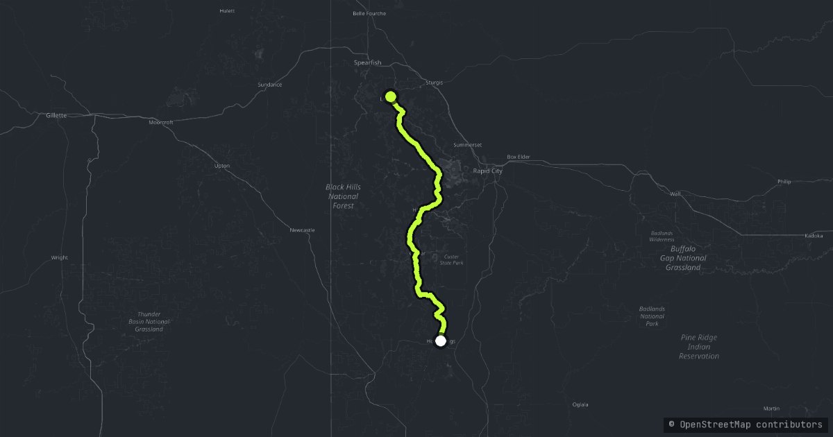 The Black Hills Spine map