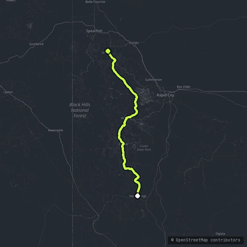 The Black Hills Spine map