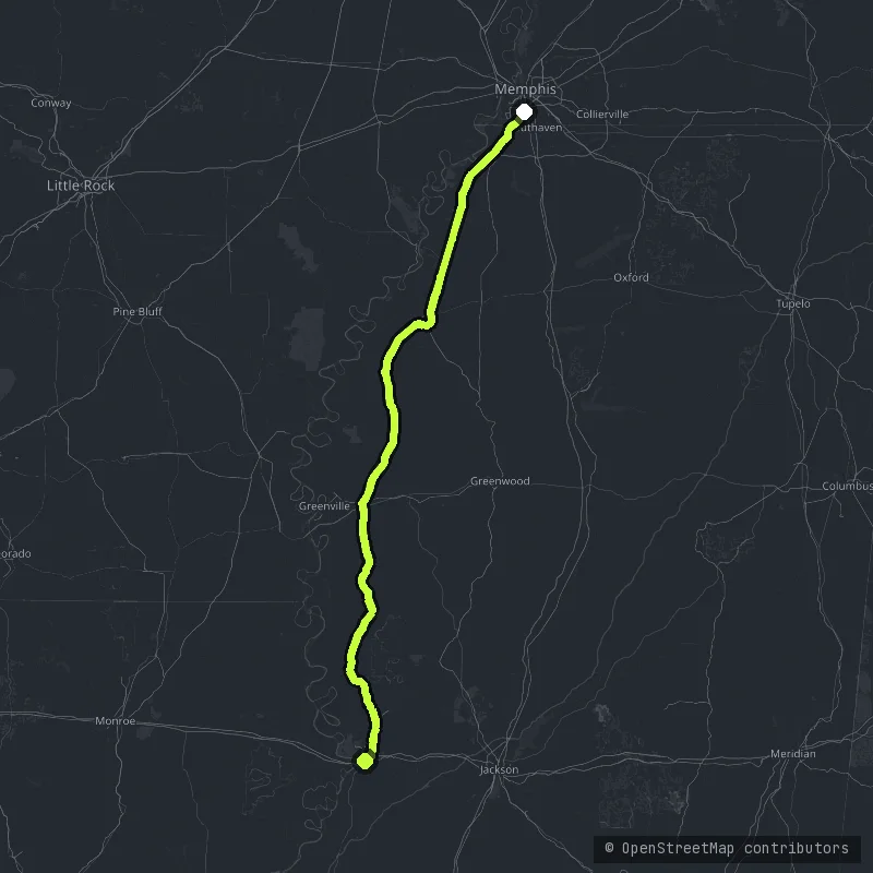 The Blues Highway map