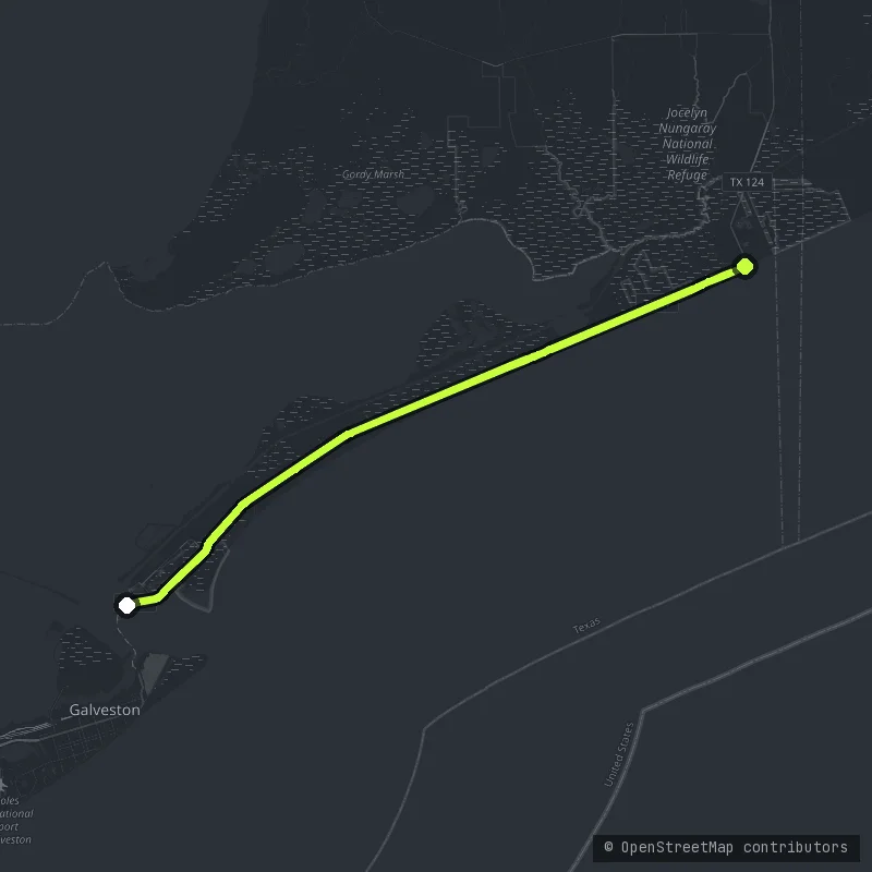 The Bolivar Peninsula map