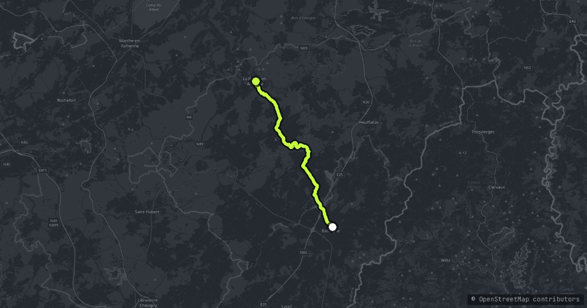 The Boucles de Bastogne map