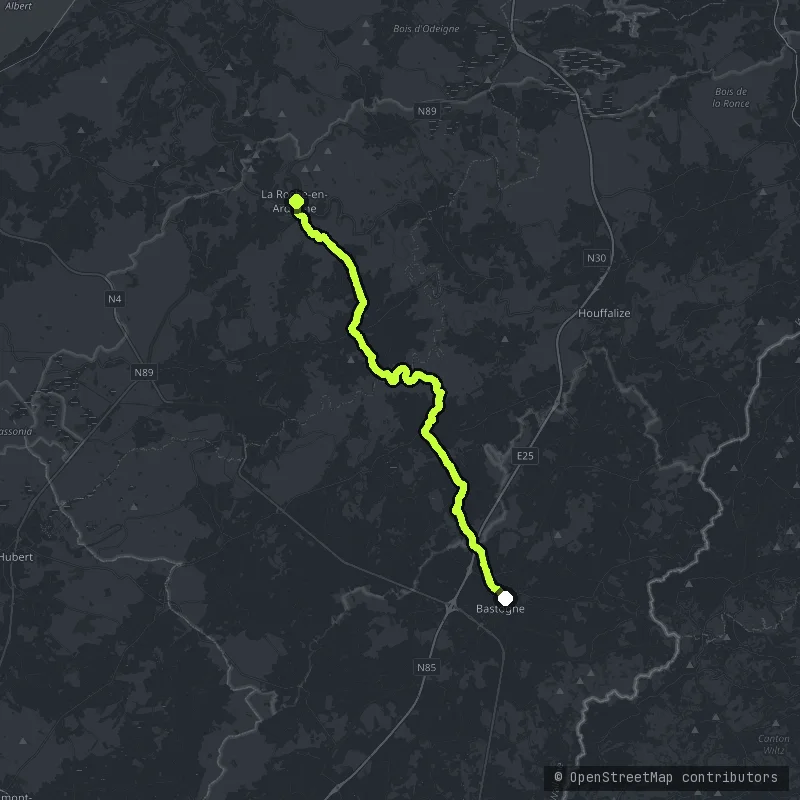 The Boucles de Bastogne map