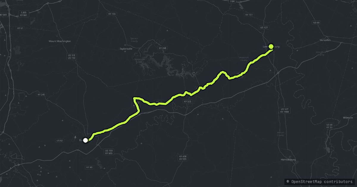The Bourbon Trail map