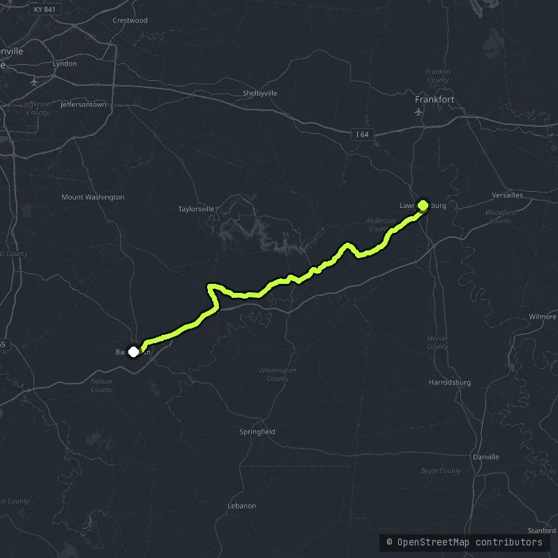 The Bourbon Trail map