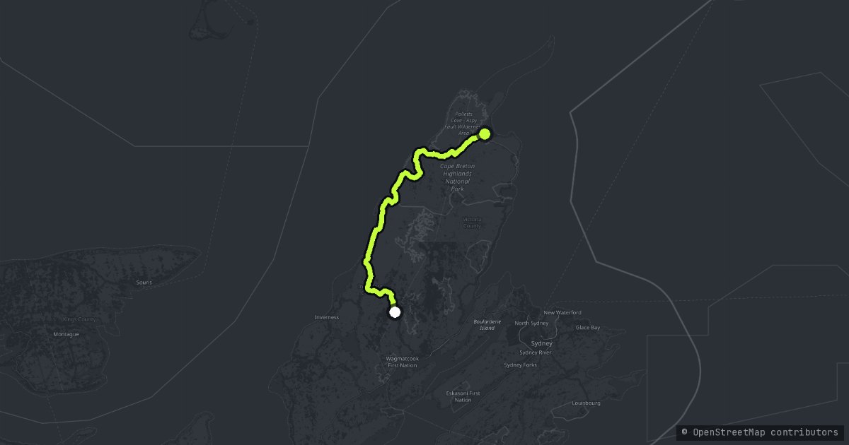 The Cabot Trail map