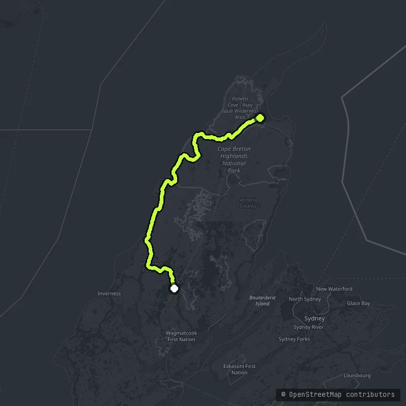 The Cabot Trail map