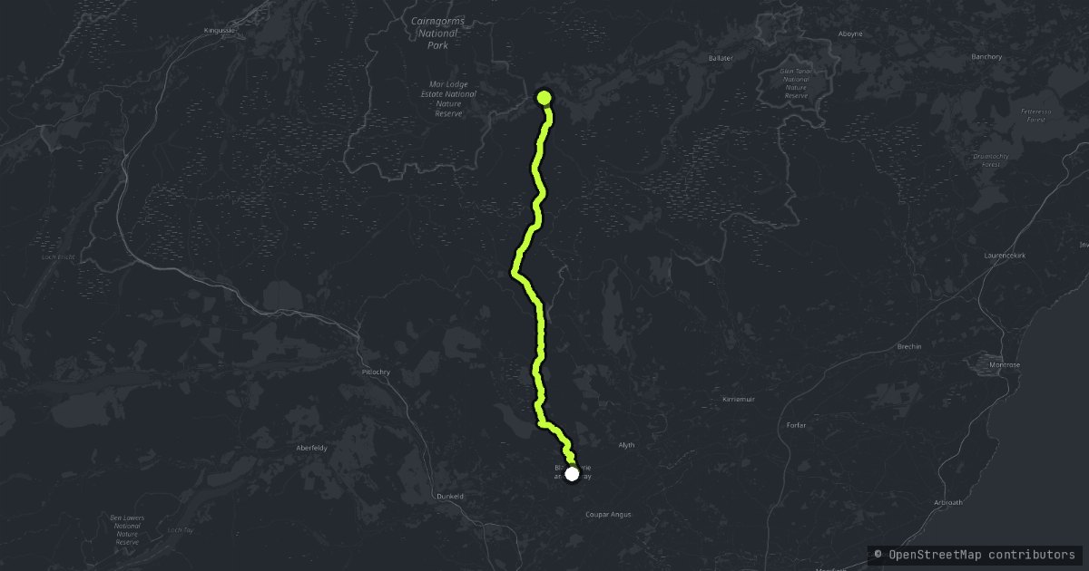 The Cairnwell Pass and Glenshee map