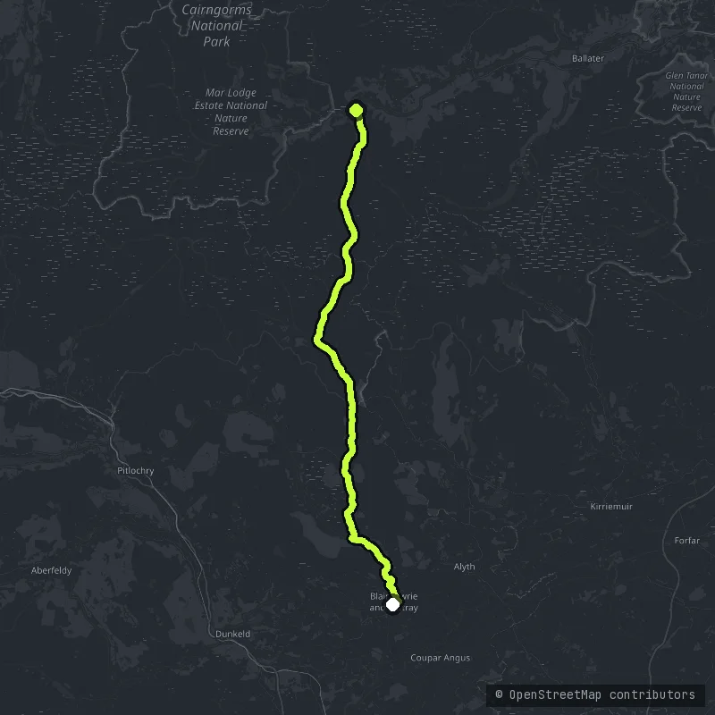 The Cairnwell Pass and Glenshee map