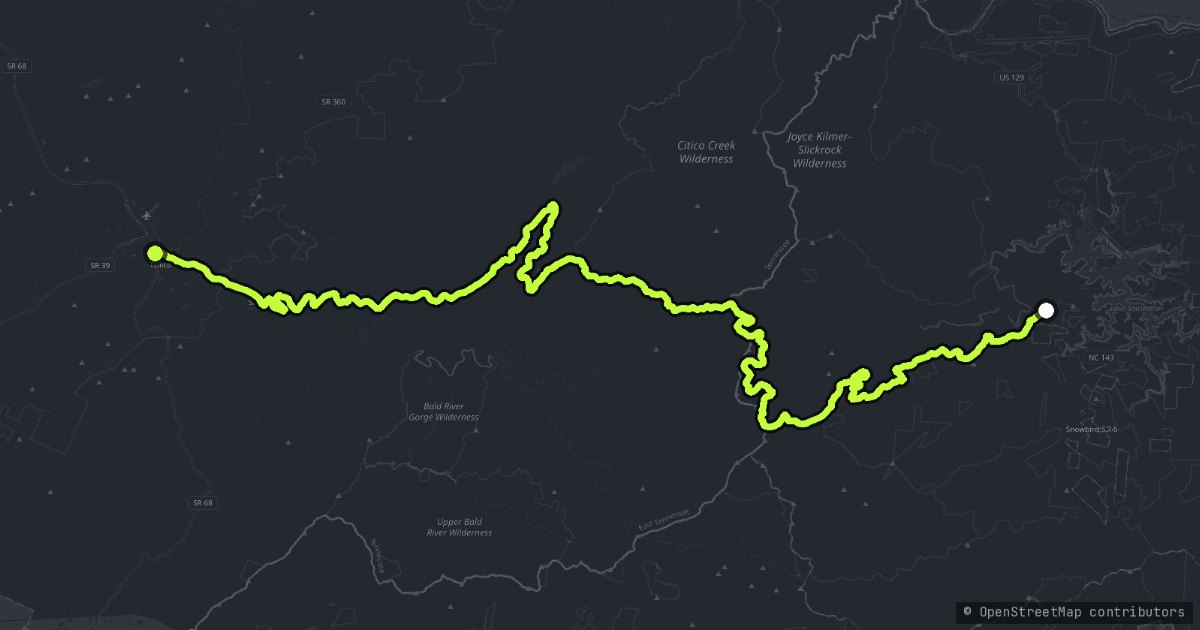 The Cherohala Skyway map