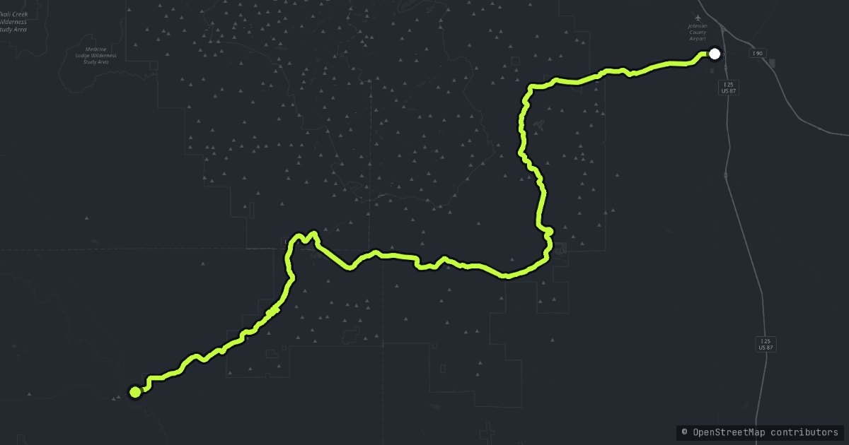 The Cloud Peak Skyway map