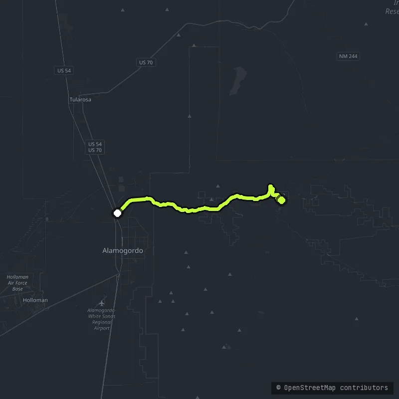 The Cloudcroft Highway map