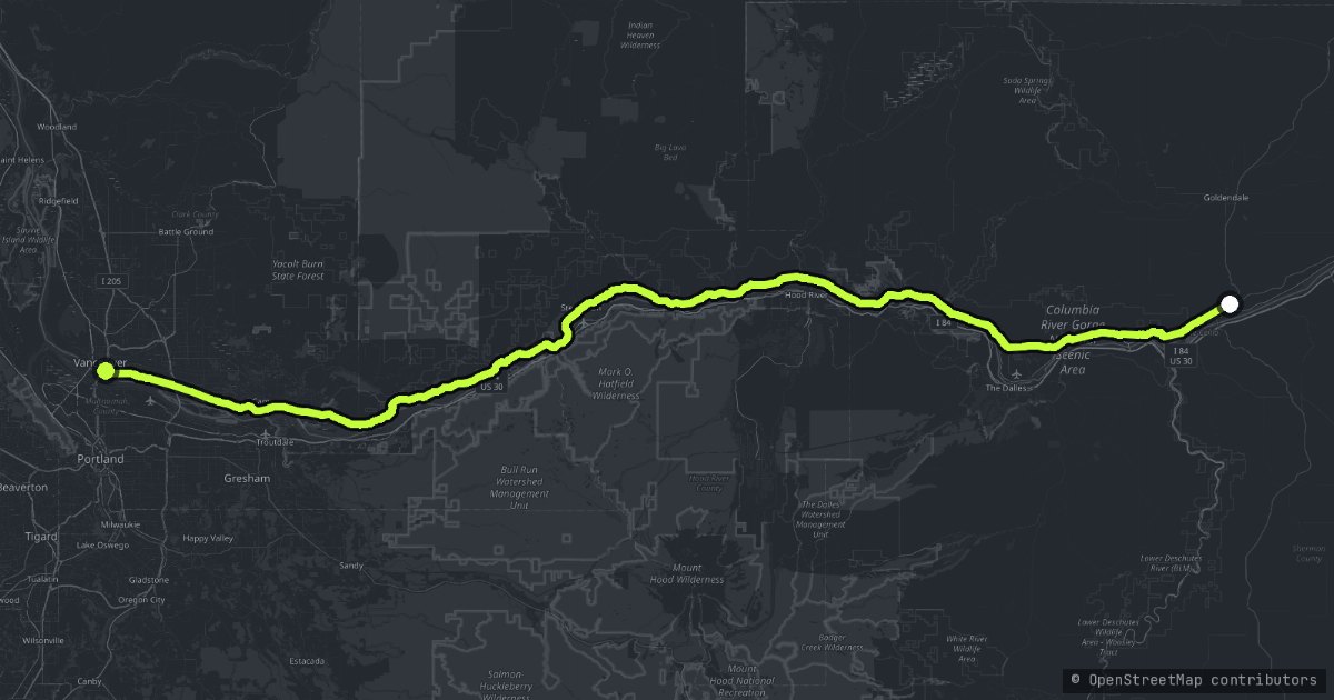 The Columbia River Gorge map