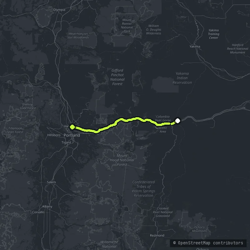 The Columbia River Gorge map
