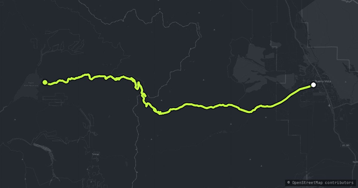 The Cottonwood Pass map
