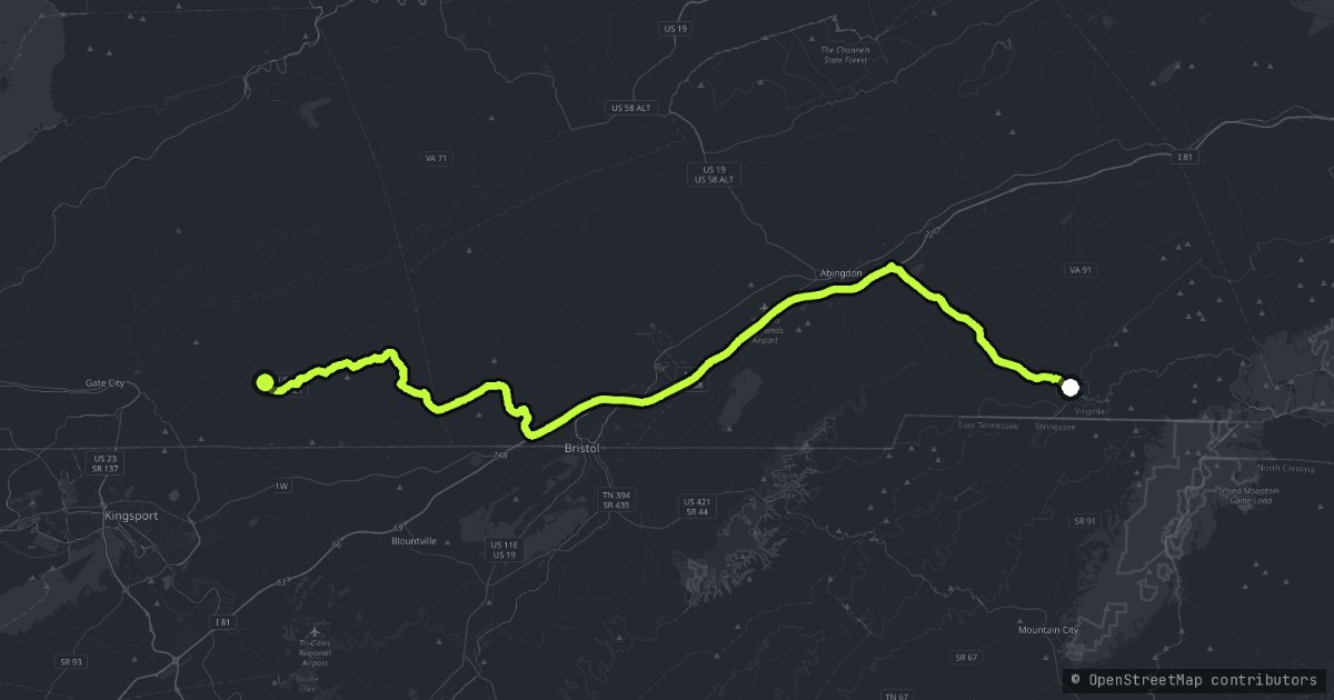 The Crooked Road map