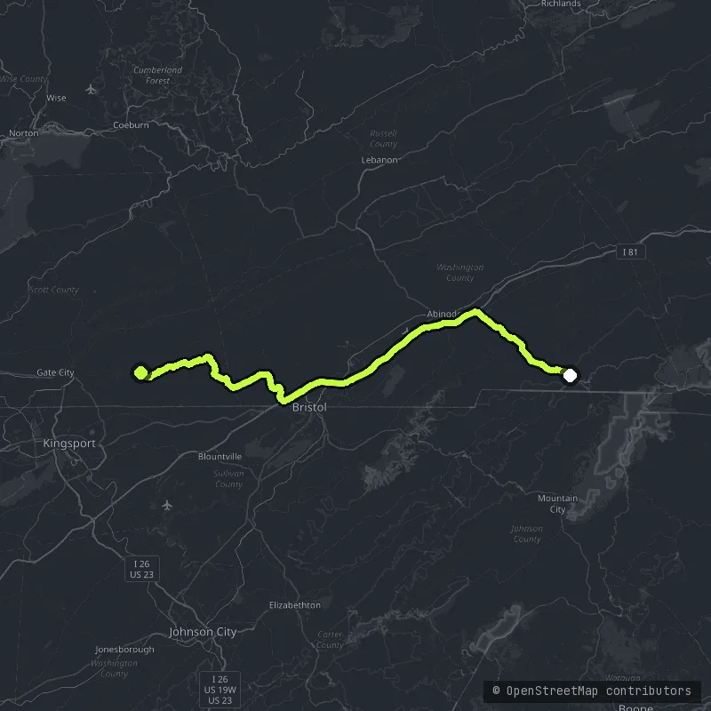 The Crooked Road map