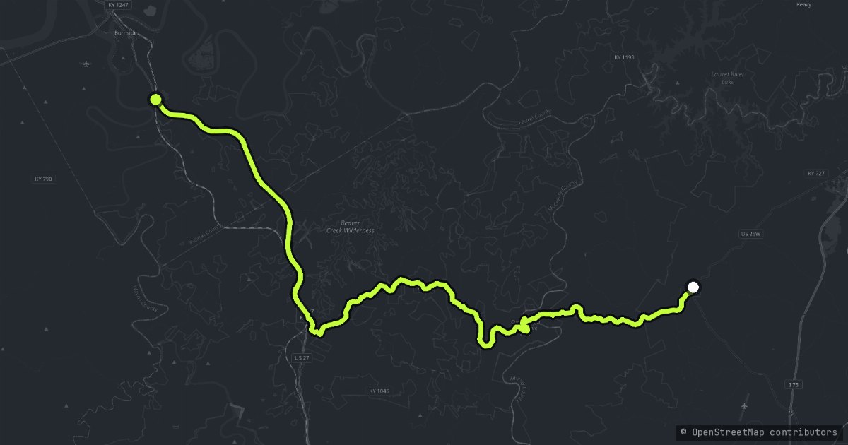 The Cumberland Falls map