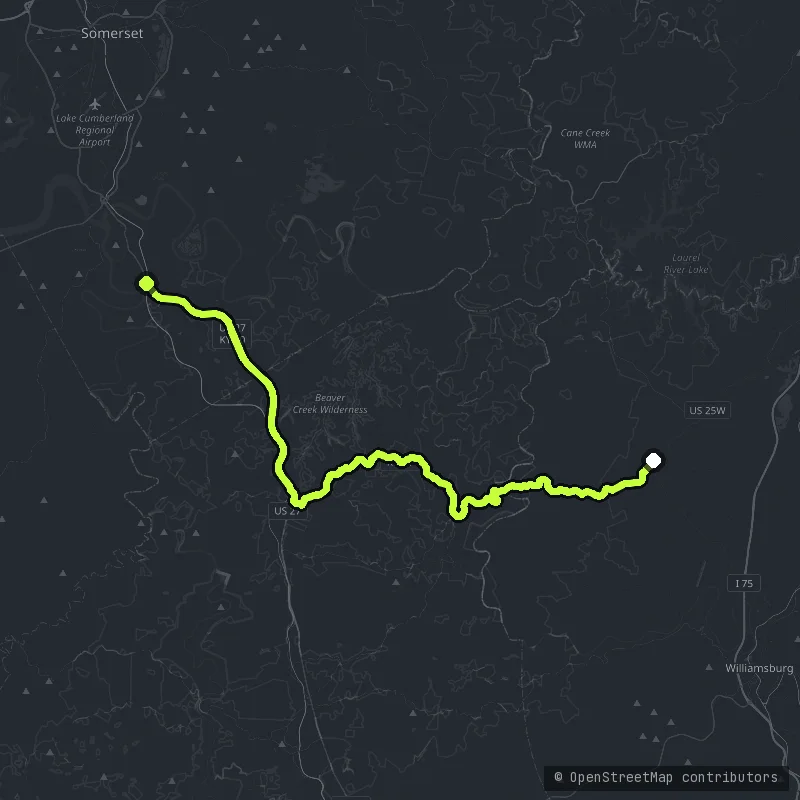 The Cumberland Falls map