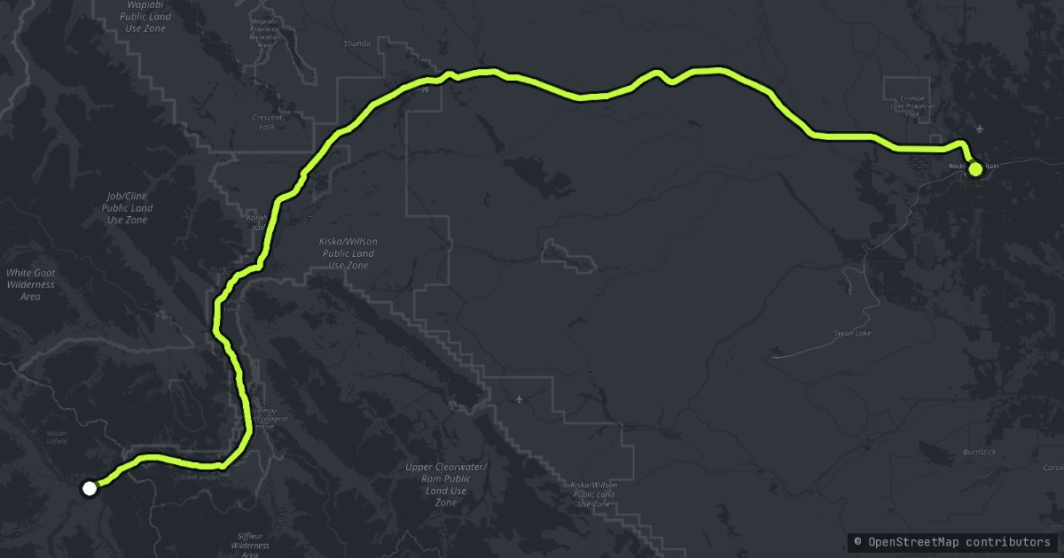 The David Thompson Highway map