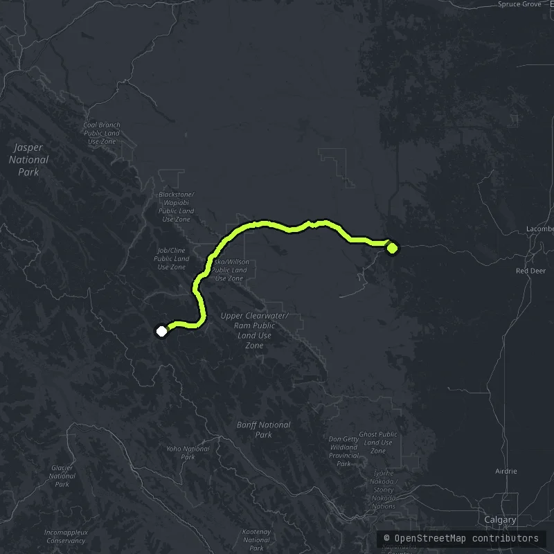 The David Thompson Highway map