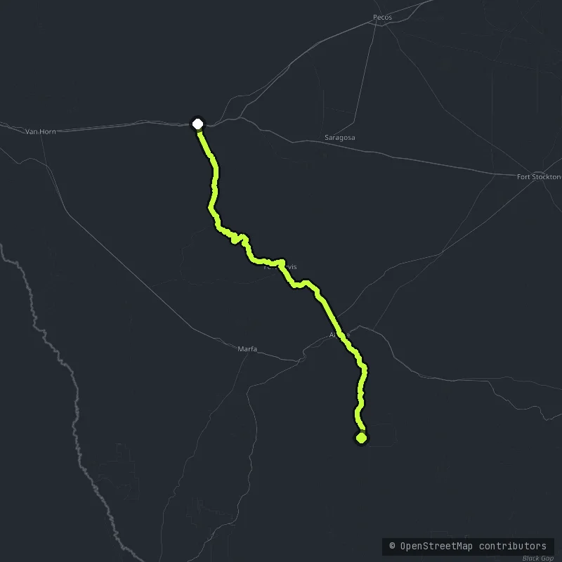 The Davis Mountains Scenic Loop map