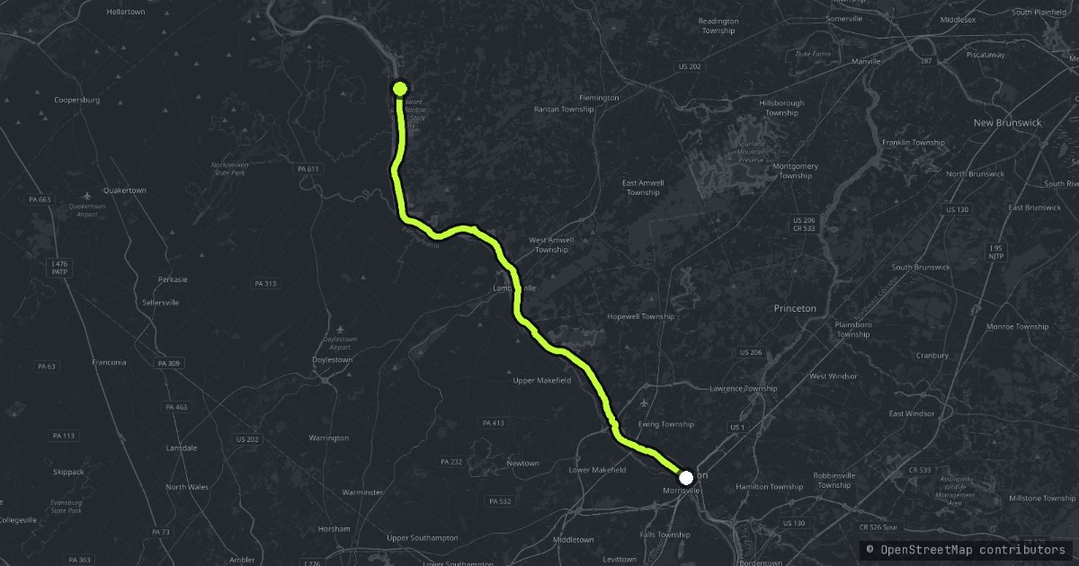 The Delaware River Scenic Byway map