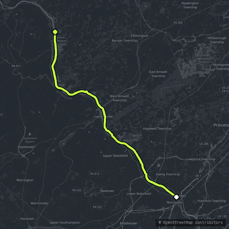 The Delaware River Scenic Byway map
