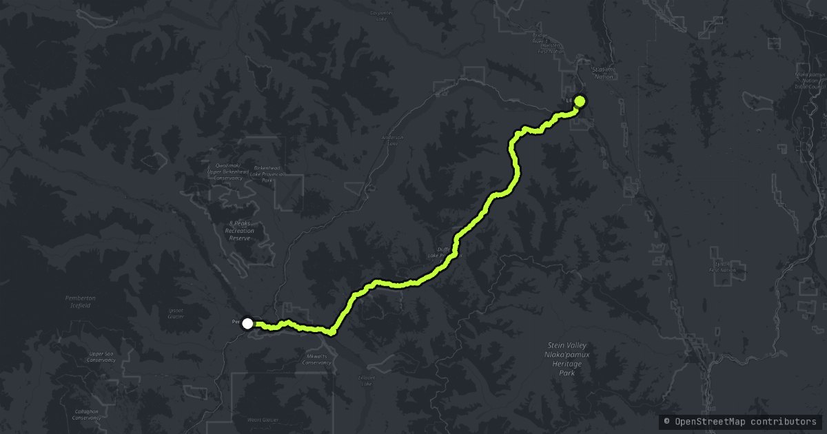 The Duffey Lake Road map