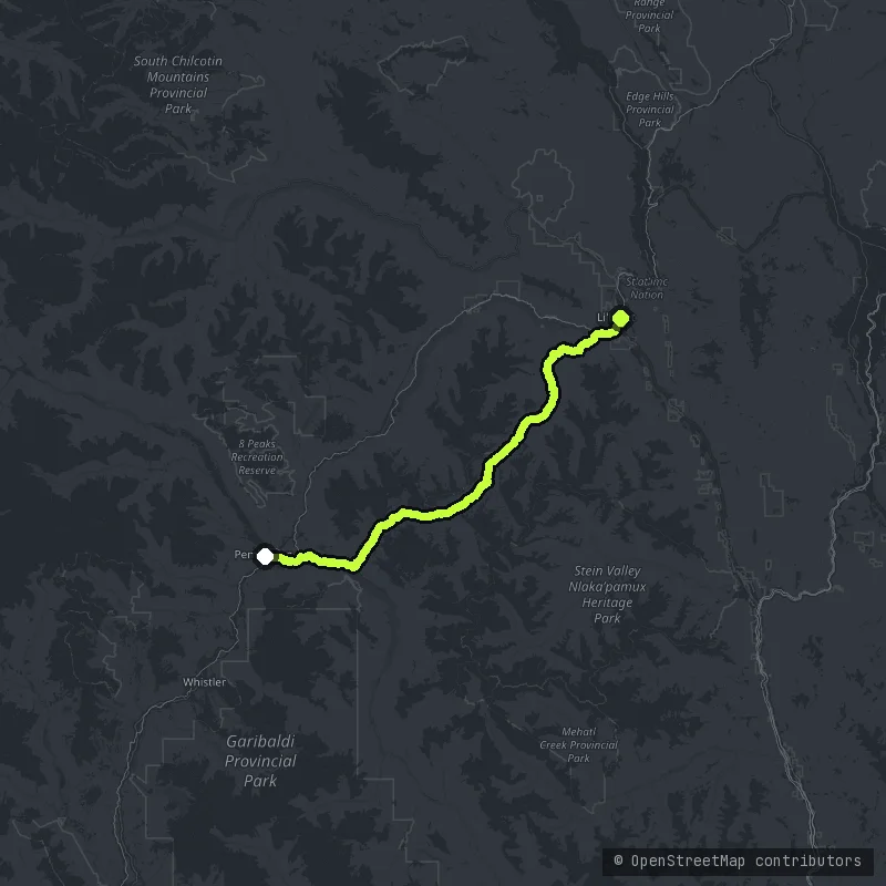 The Duffey Lake Road map