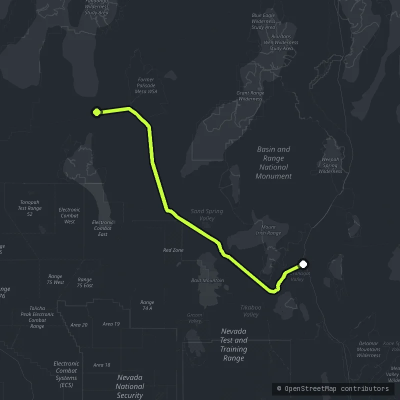 The Extraterrestrial Highway map
