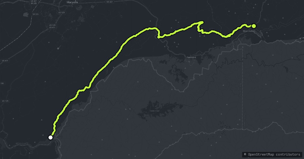 The Foothills Parkway map