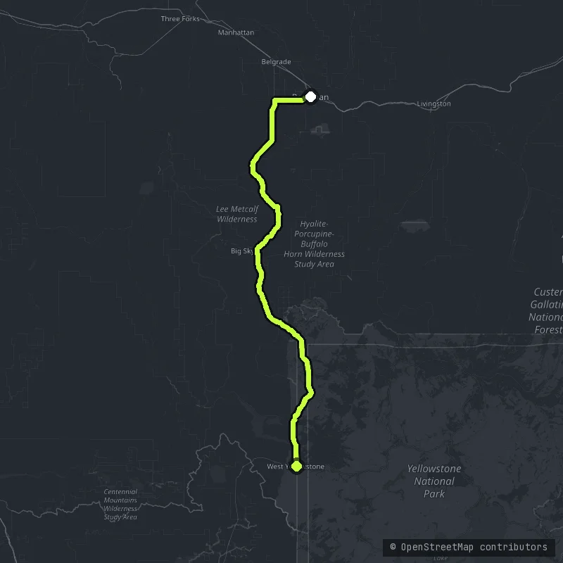 The Gallatin Canyon map