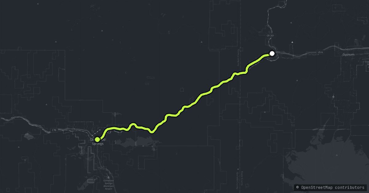 The Glenwood Canyon map