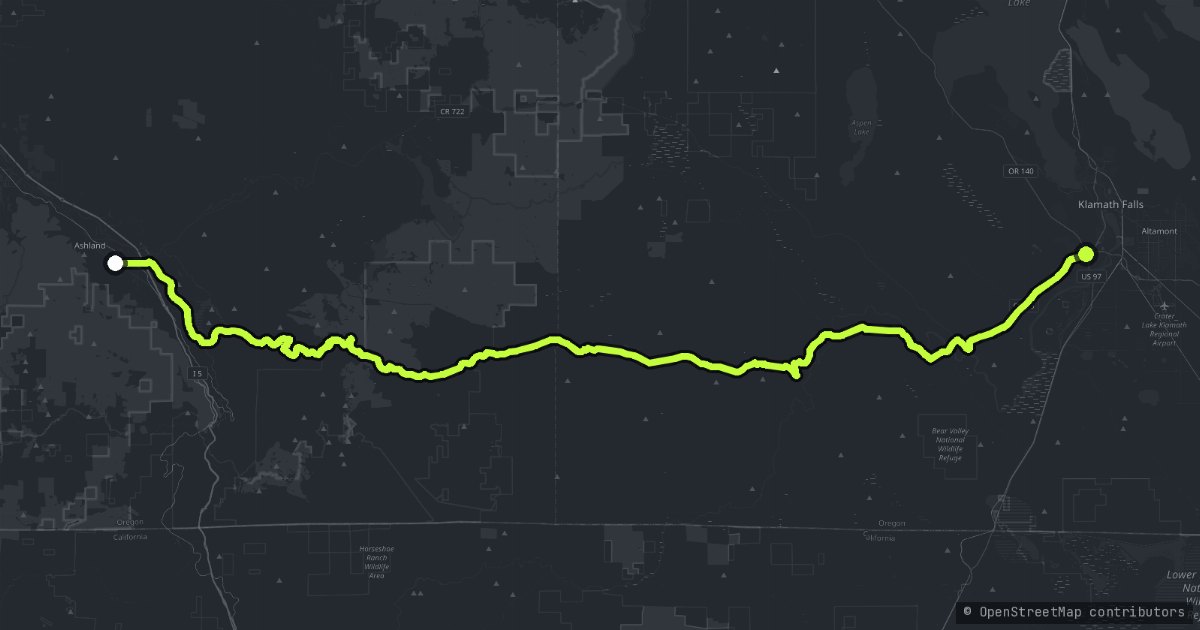 The Green Springs Highway map