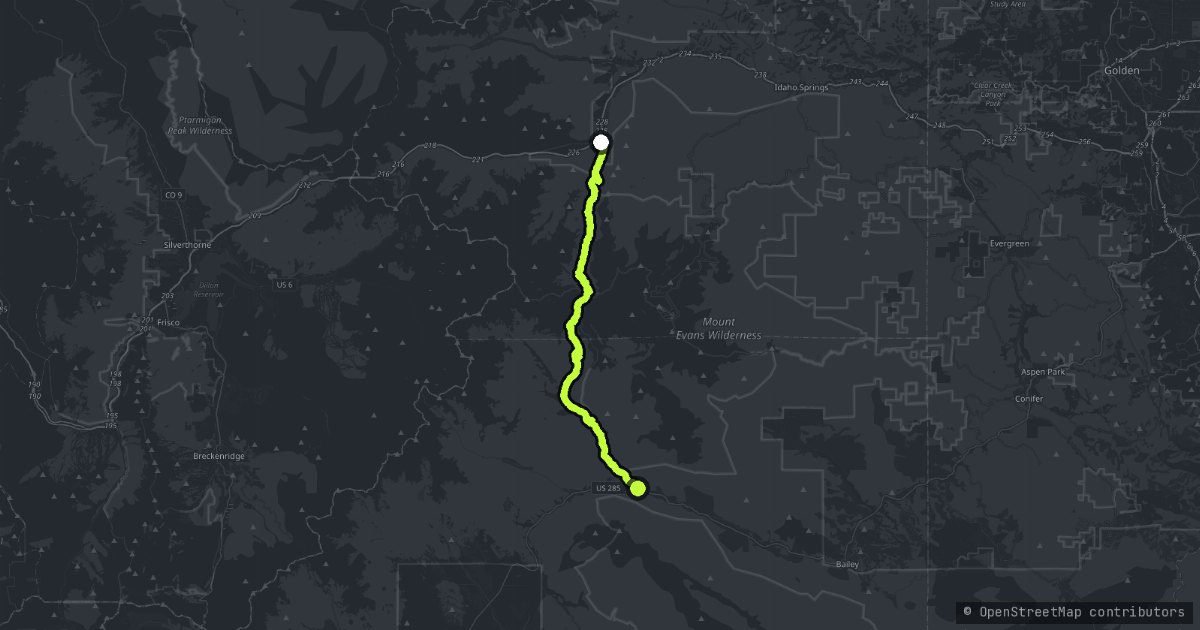 The Guanella Pass map