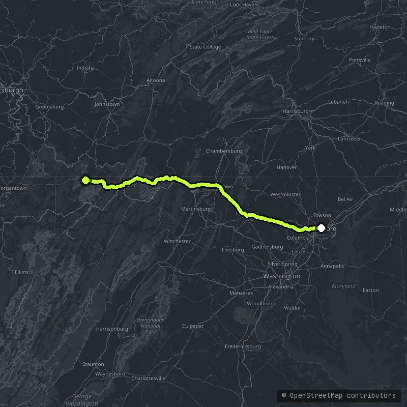 The Historic National Road (Alternative) map