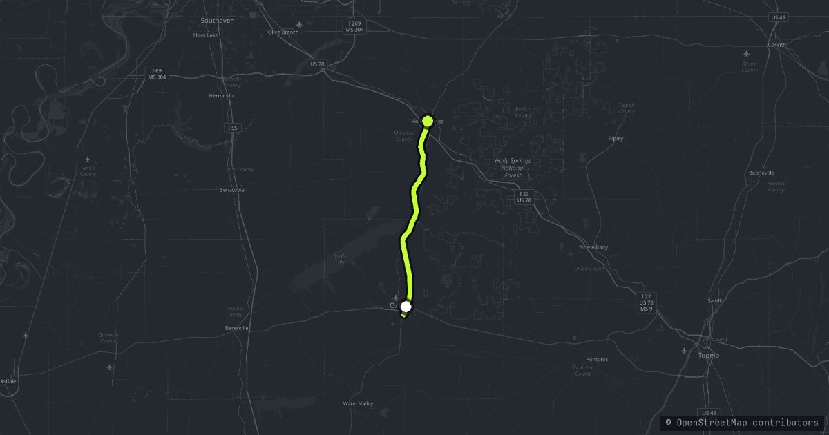 The Holly Springs Forest map