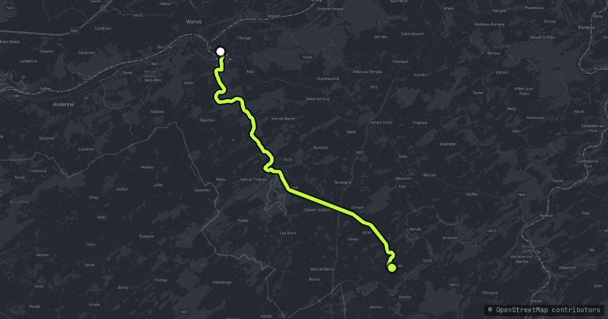 The Hoyoux Valley map
