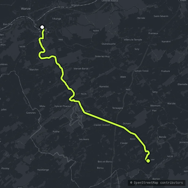 The Hoyoux Valley map
