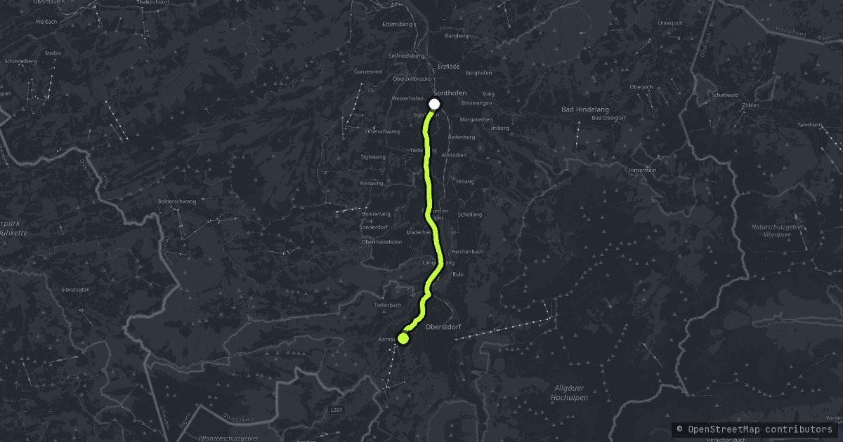 The Iller Valley to Oberstdorf map
