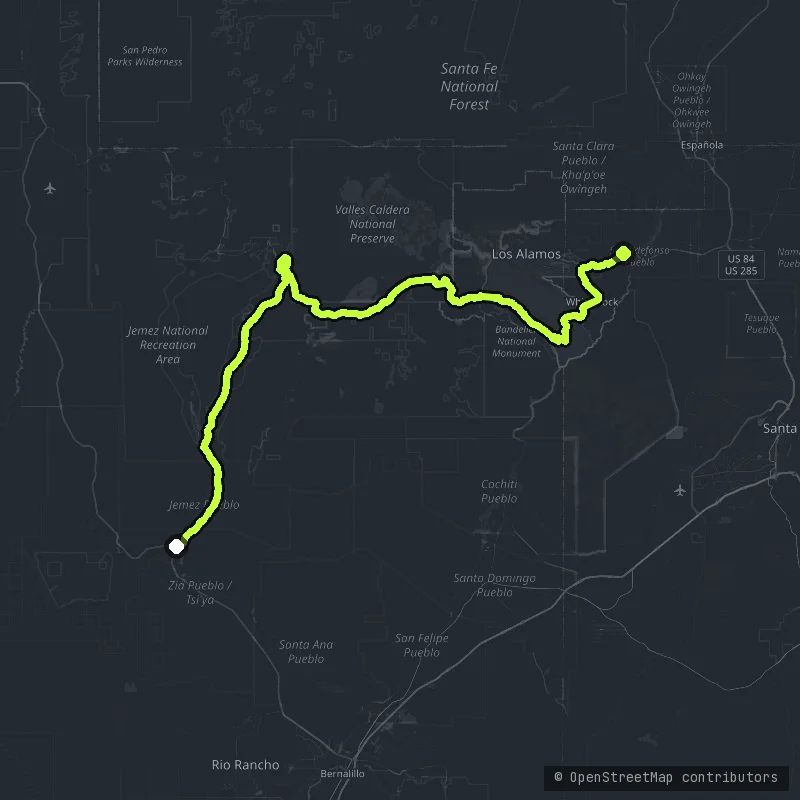 The Jemez Mountain Trail map