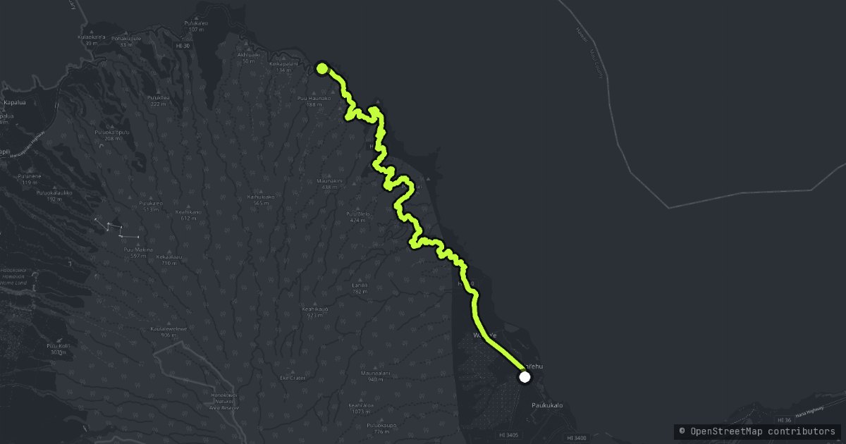 The Kahekili Highway map