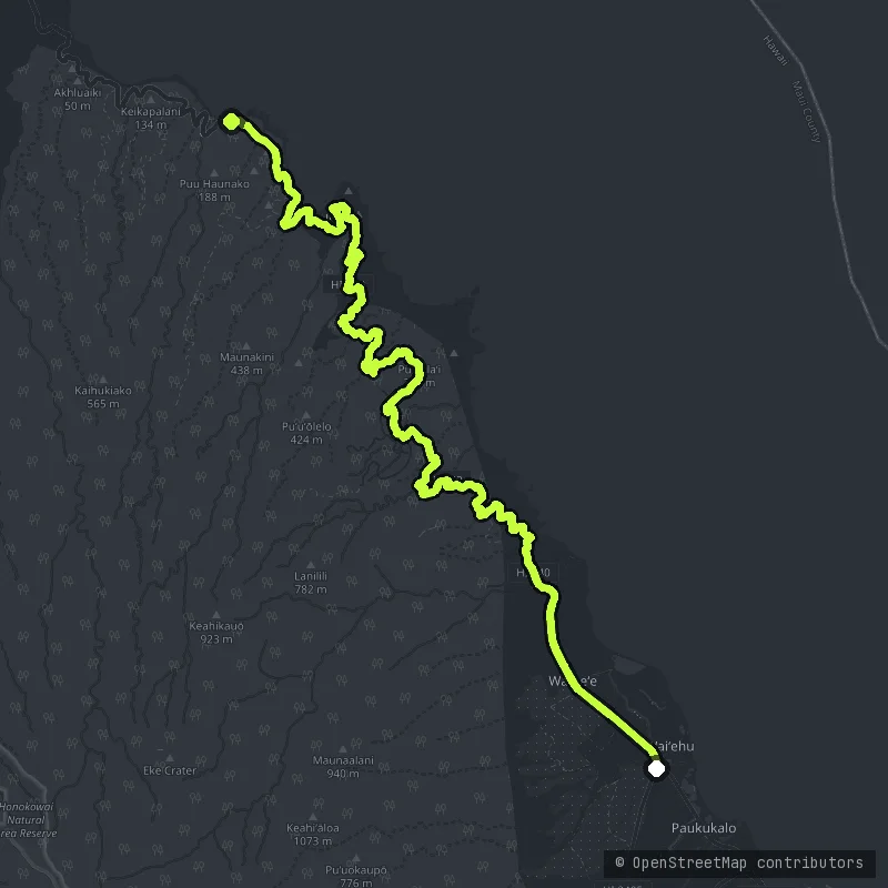 The Kahekili Highway map