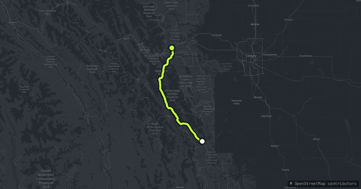 The Kananaskis Trail map