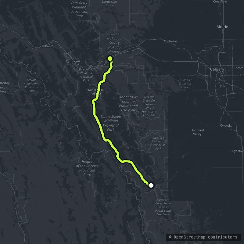The Kananaskis Trail map