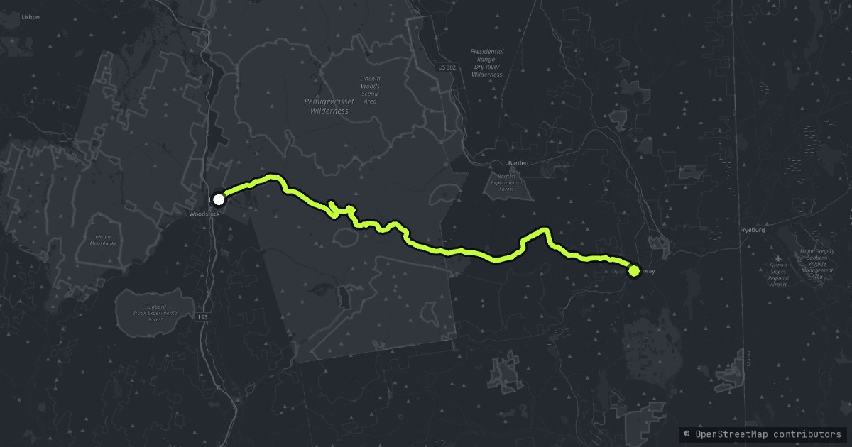 The Kancamagus Highway map